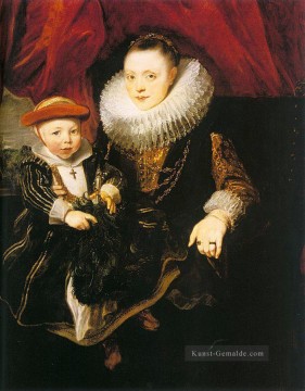  maler - Junge Frau mit einem Kind Barock Hofmaler Anthony van Dyck